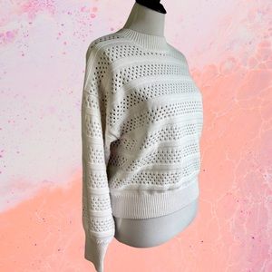 Andrew Marc New York white knit mockneck sweater in white size Med